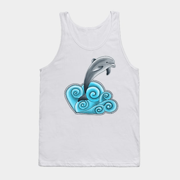 Dolphin in the Waves Tank Top by monitdesign